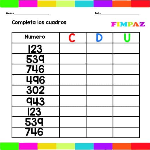 VALOR POSIOCIONAL PARA NIÑOS