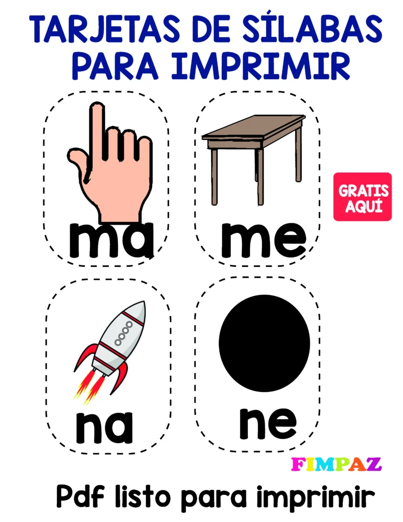 tarjetas de silabas para imprimir