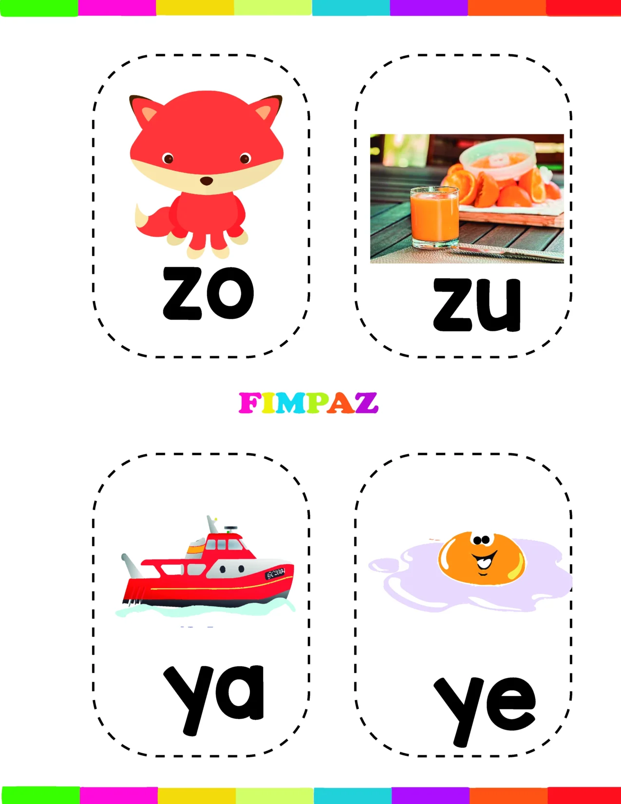 pdf tarjetas silábicas para imprimir