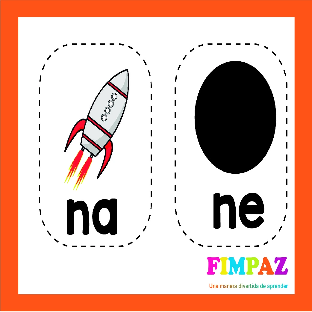 "Diseño colorido de tarjetas con sílabas simples listas para imprimir en formato PDF"
