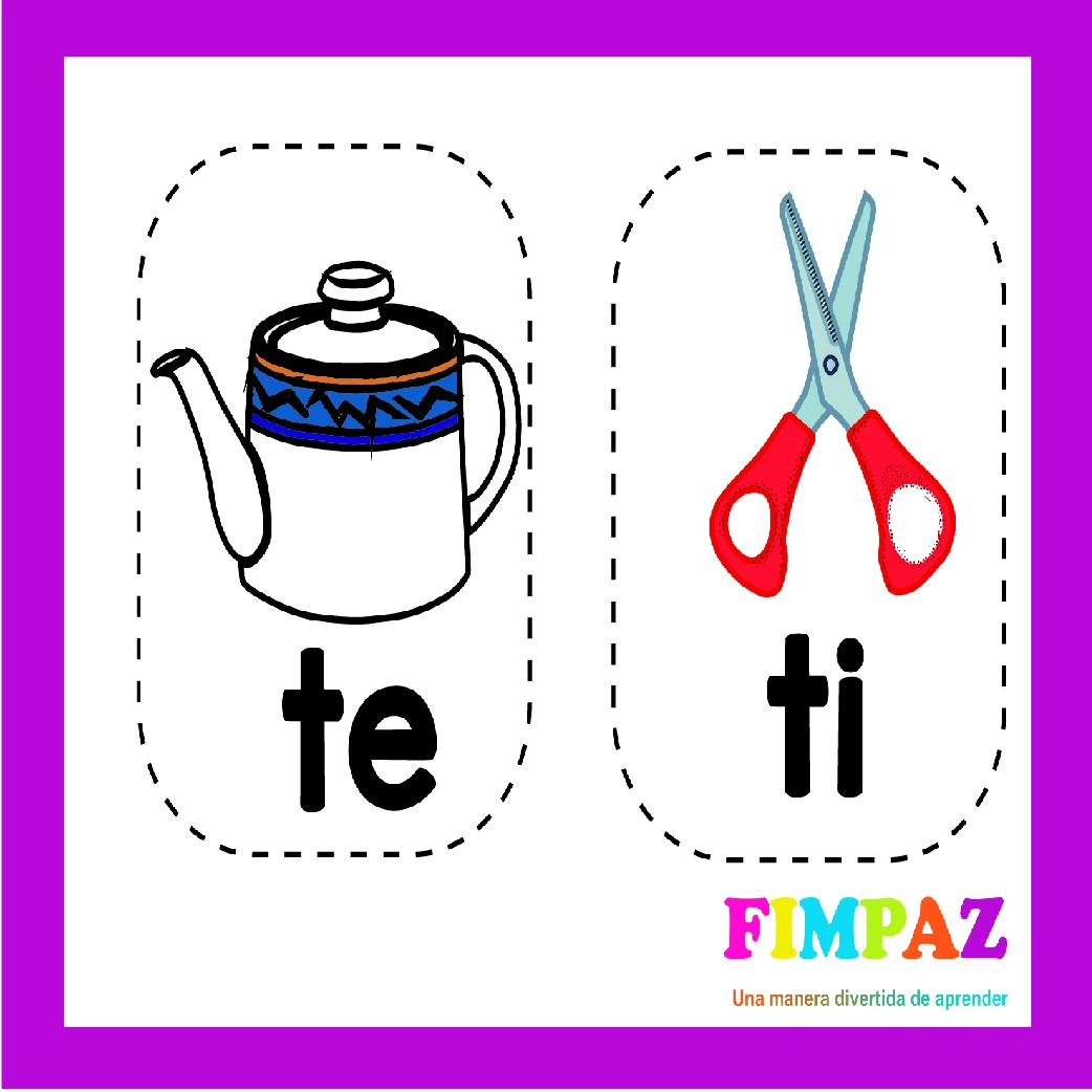 "Tarjetas educativas de sílabas recortables para niños de preescolar y primaria"