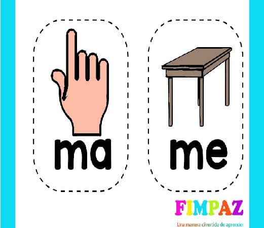 TAREJTAS DE SÍLABAS PARA IMPRMIR GRATIS PDF