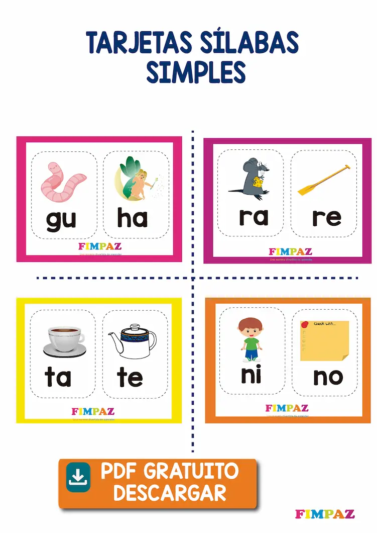 tarjetas de silabas para imprimir