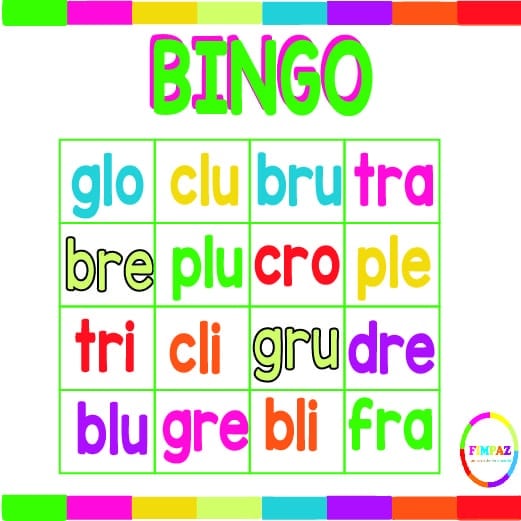 BINGO SÍLABAS TRABADAS