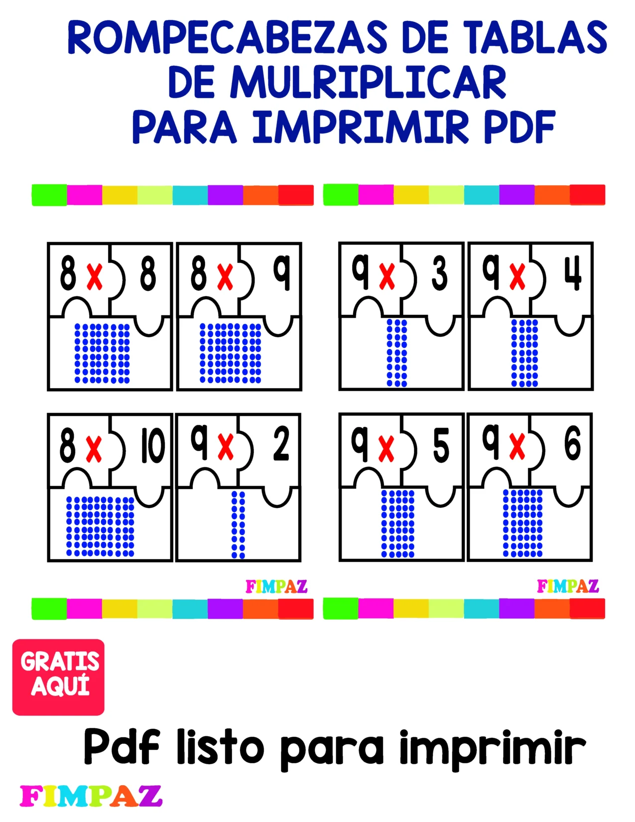 puzzle tablas de multiplicar pdf