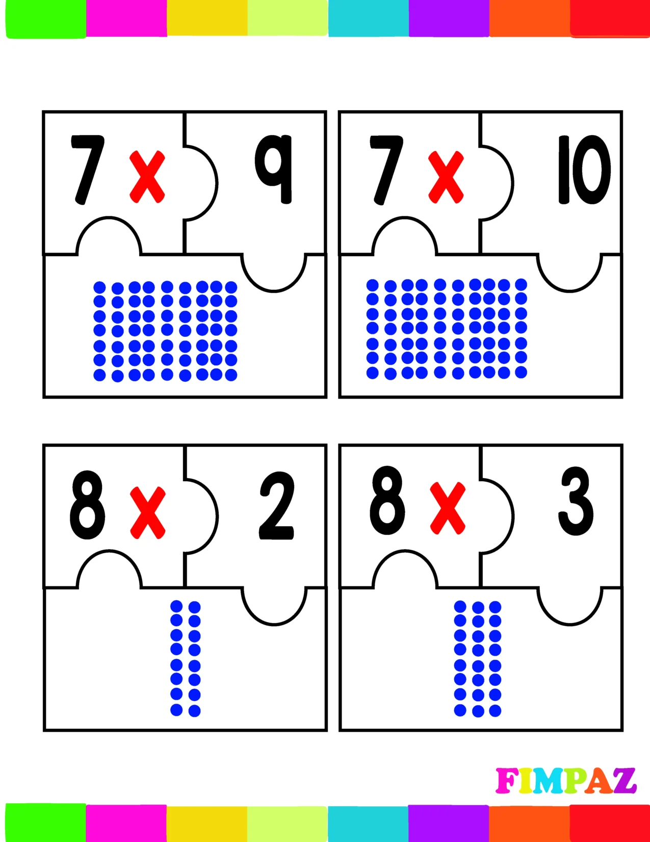 rompecabezas de tablas de multiplicar para imprimir pdf