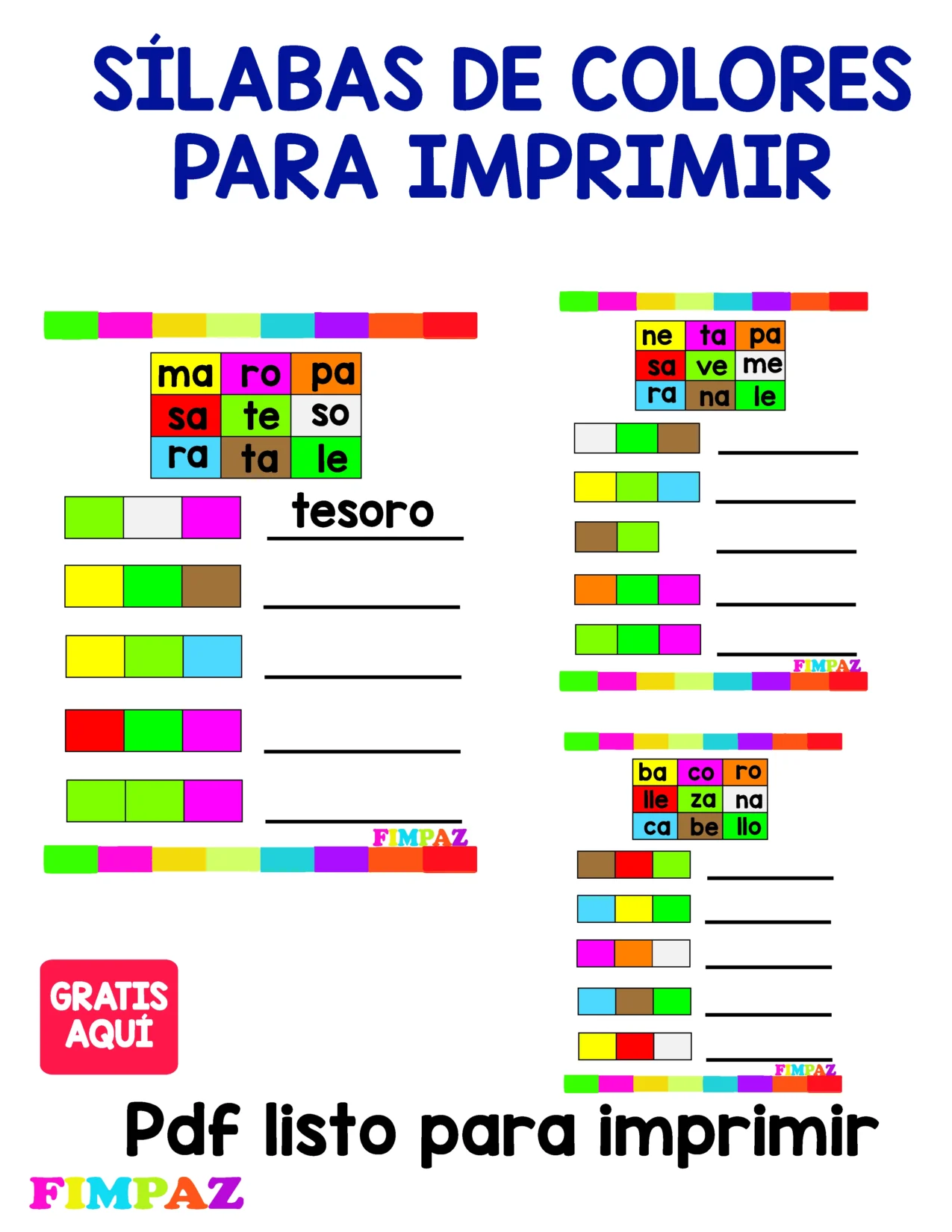 silabas de colores