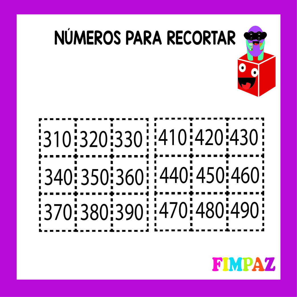 FAMILIAS DEL 100 AL 1000 PARA NIÑOS