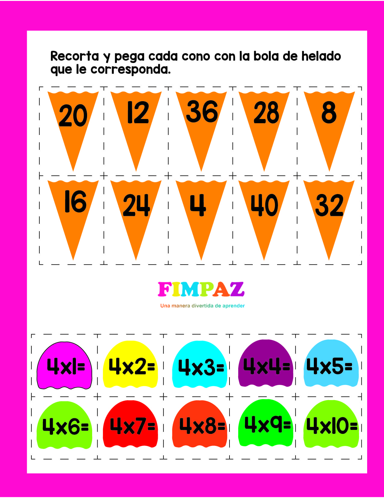 actividades tablas de multiplicar