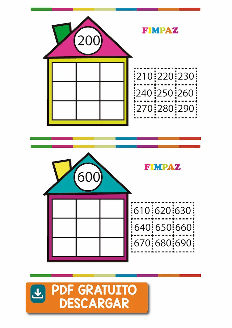numeros de 100 en 100 hasta 1000 para niños