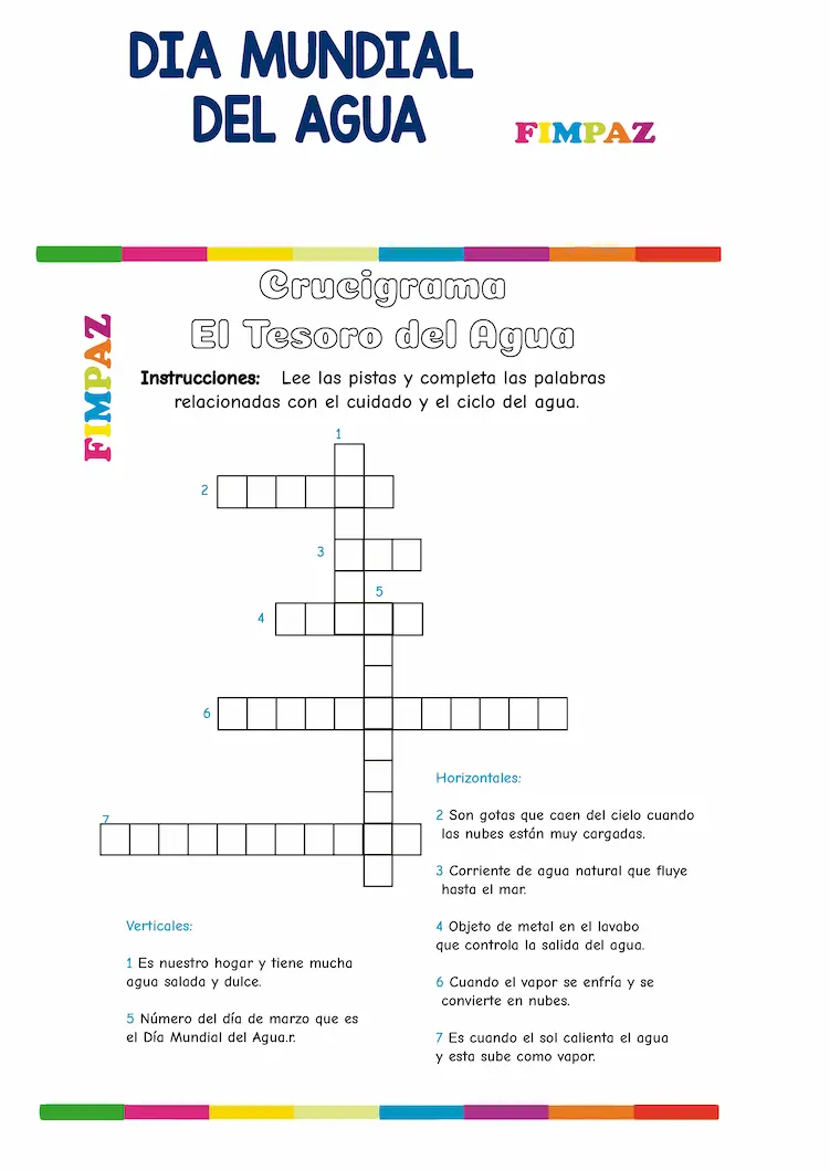 CRUCIGRAMA DIA DEL AGUA
