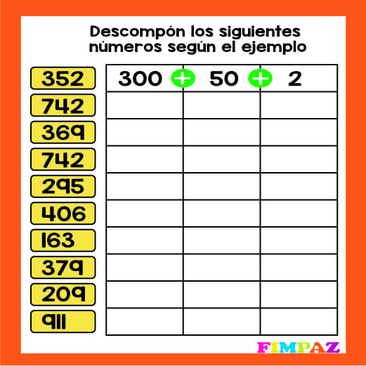 descomponer números primaria