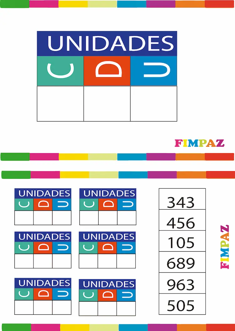 tabla de valor posicional para niños