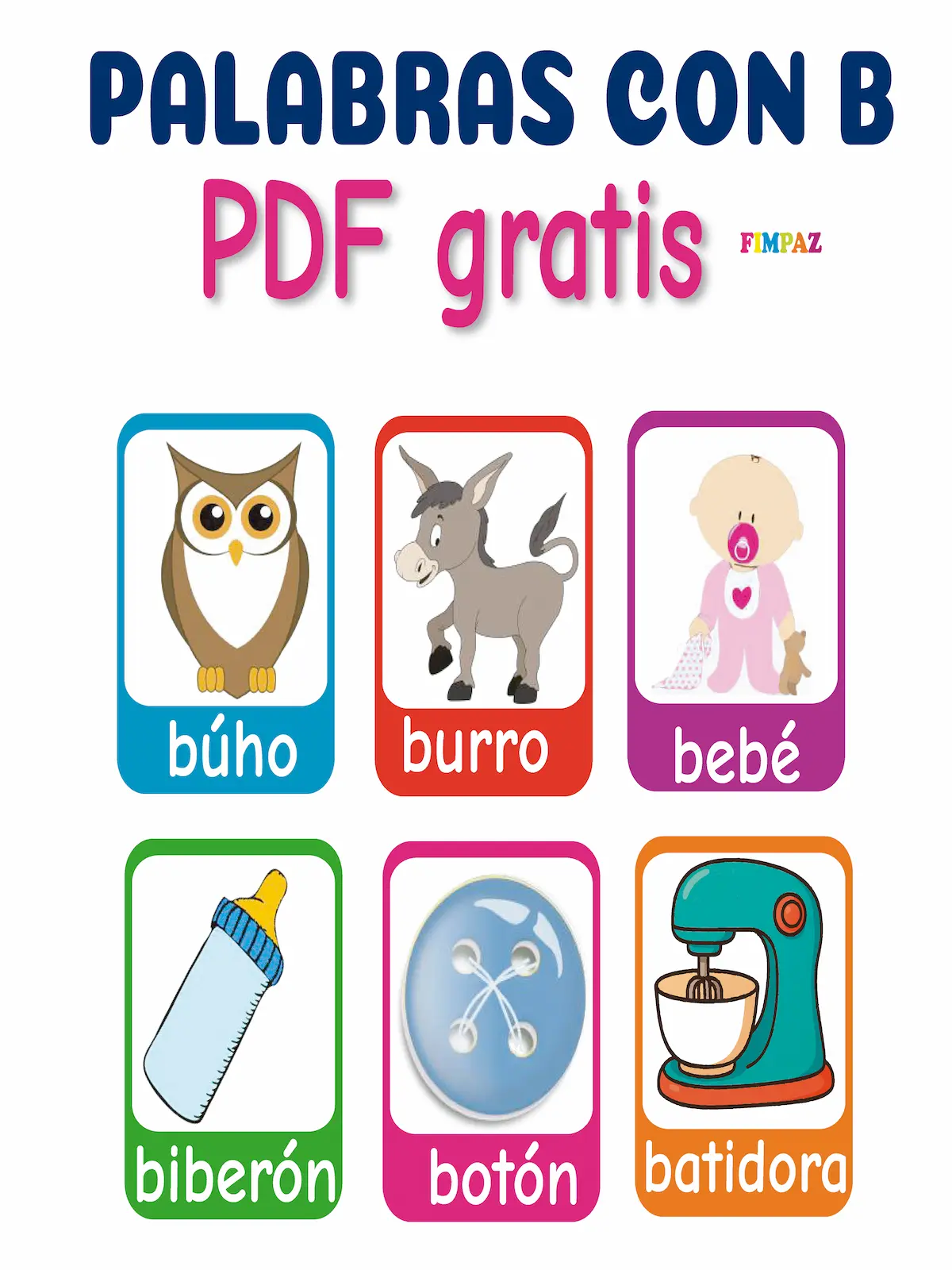 Palabras con B para Niños