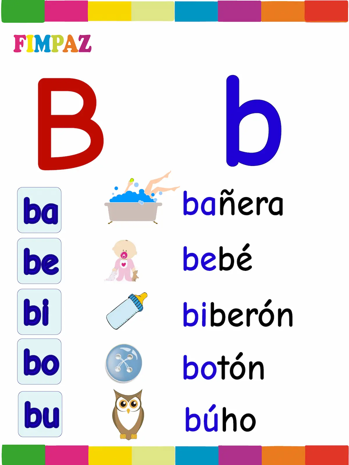 Palabras con B para Niños