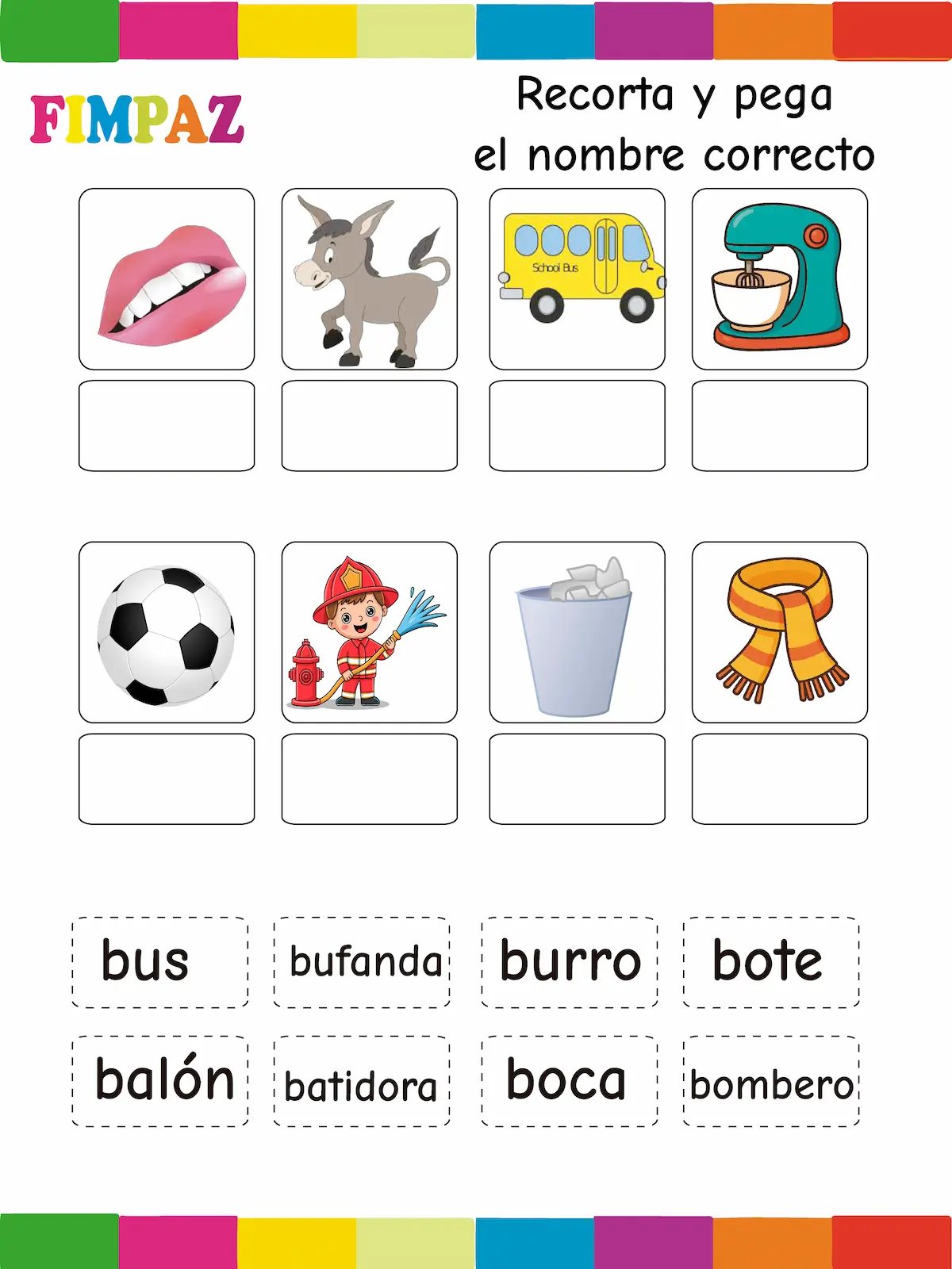 Palabras con B para Niños