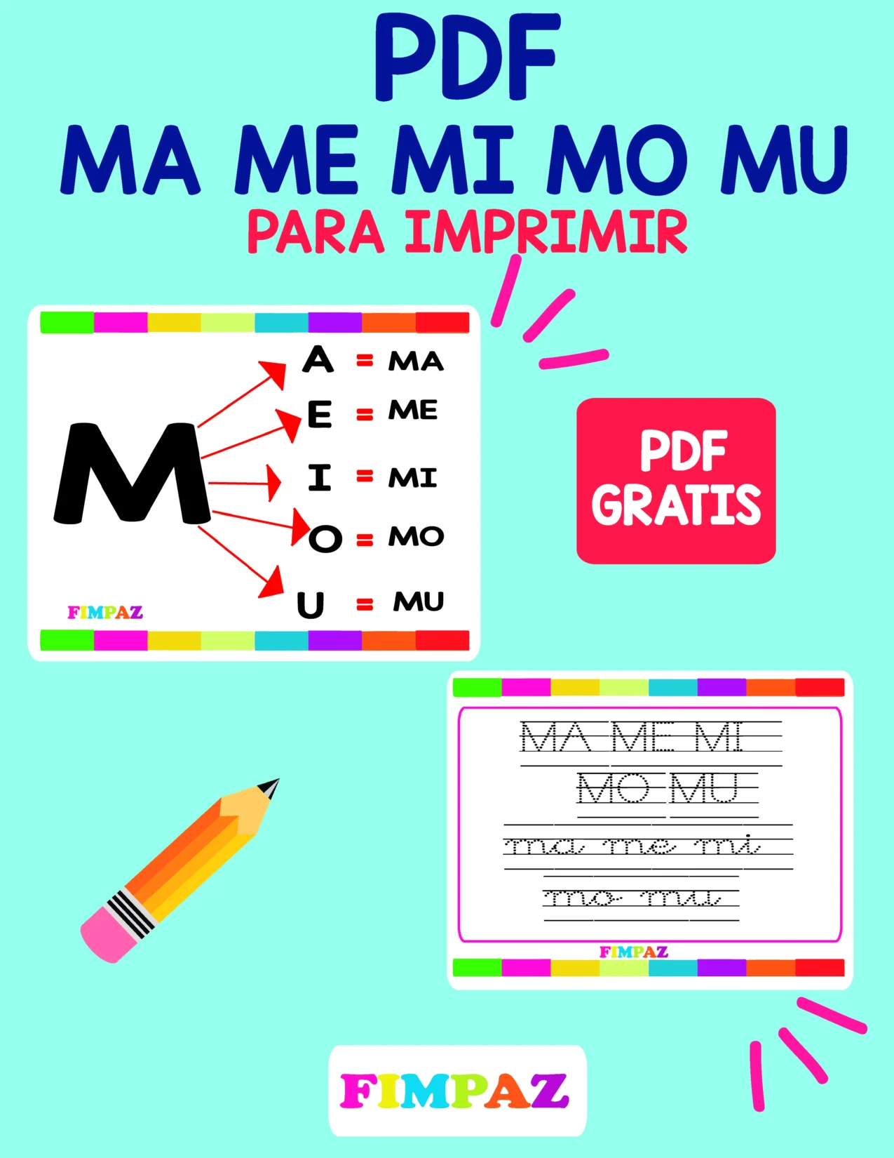 Pdf para imrpirmir y practicar las silabas ma me mi mo mu