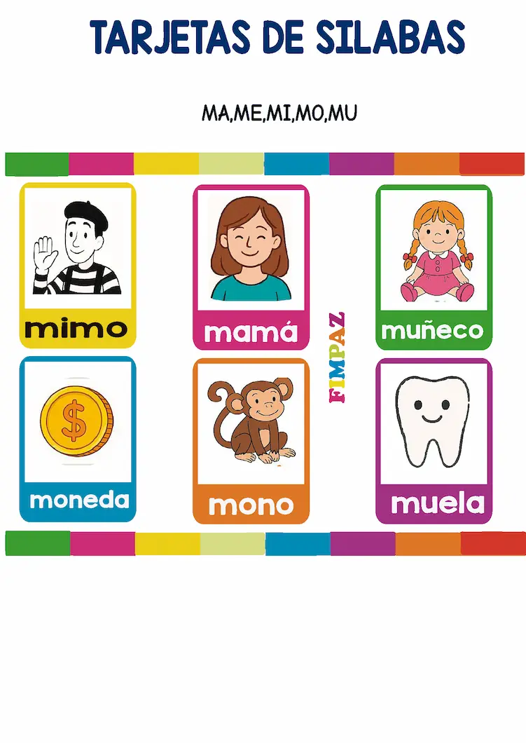 tarjetas ma me mi mo mu
