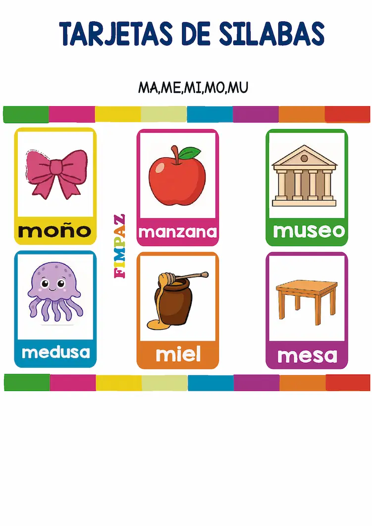 tarjetas ma me mi mo mu
