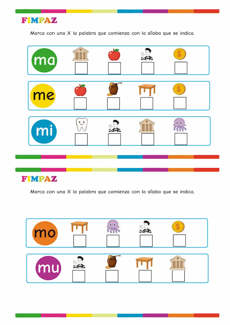 Tarjetas de sílabas ma me mi mo mu para imprimir