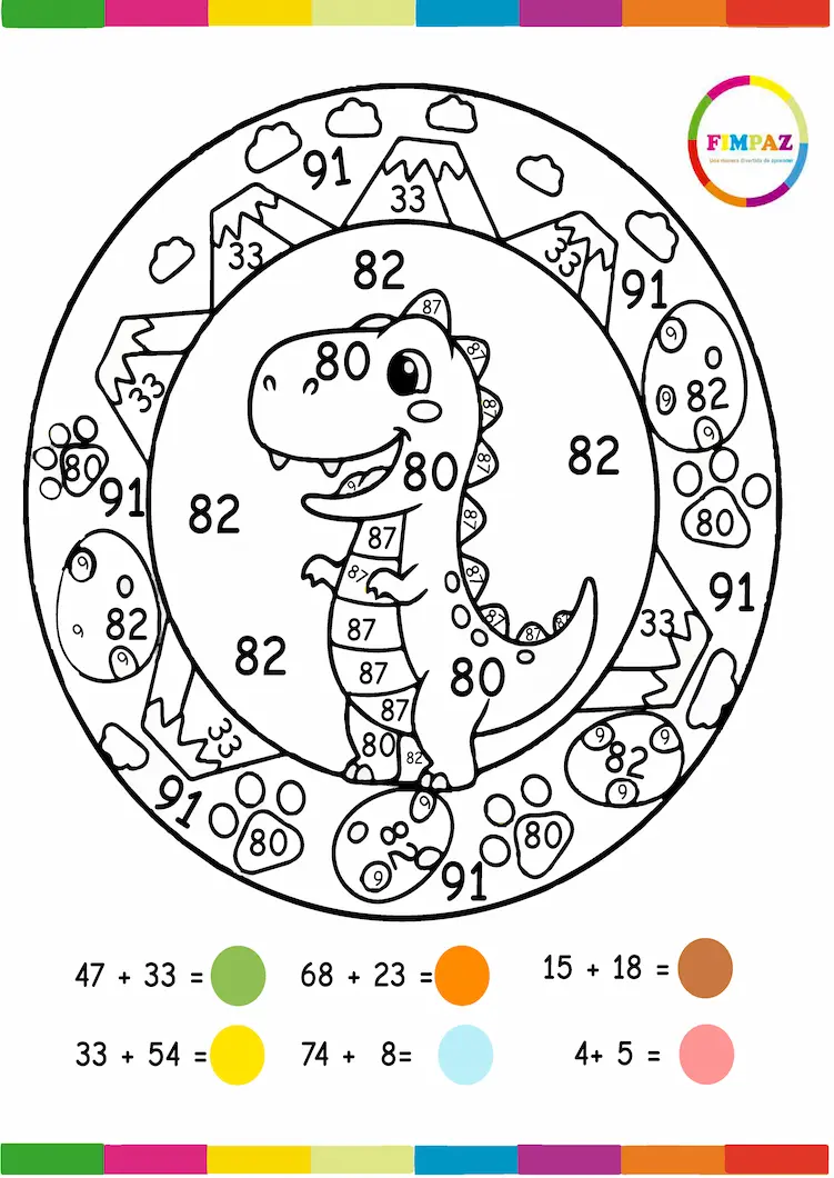 mandalas con operaciones matematicas para colorear