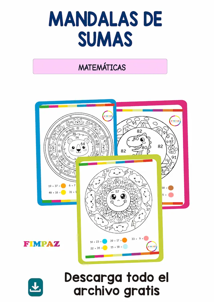 mandalas con operaciones matematicas para colorear