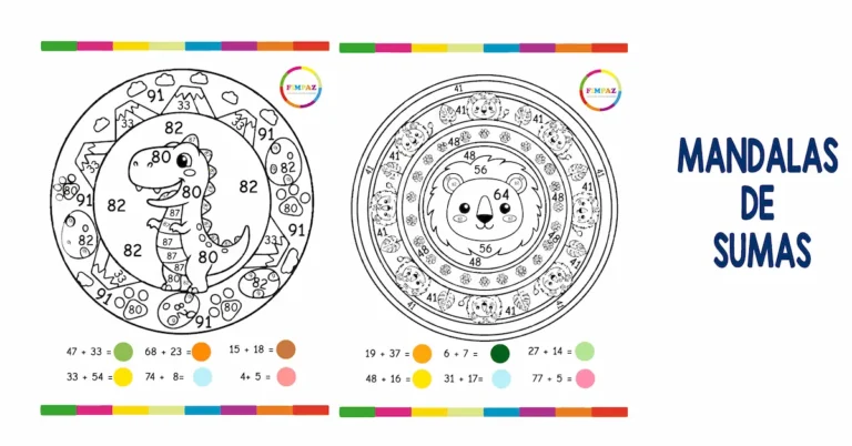 mandalas de sumas y restas para tercer grado