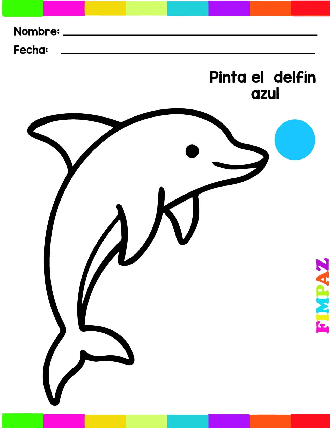 Imagene con actividades para enseñar el color azul a los niños