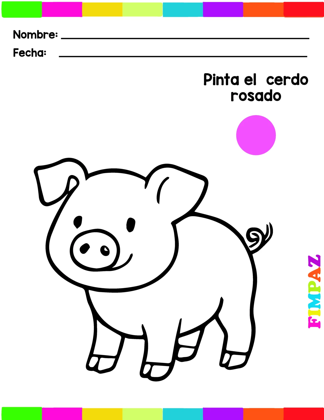 Actividades de colores para enseñar el color rosado en infantil