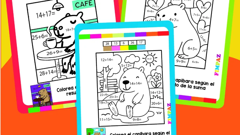 Actividades de sumas de capibaras