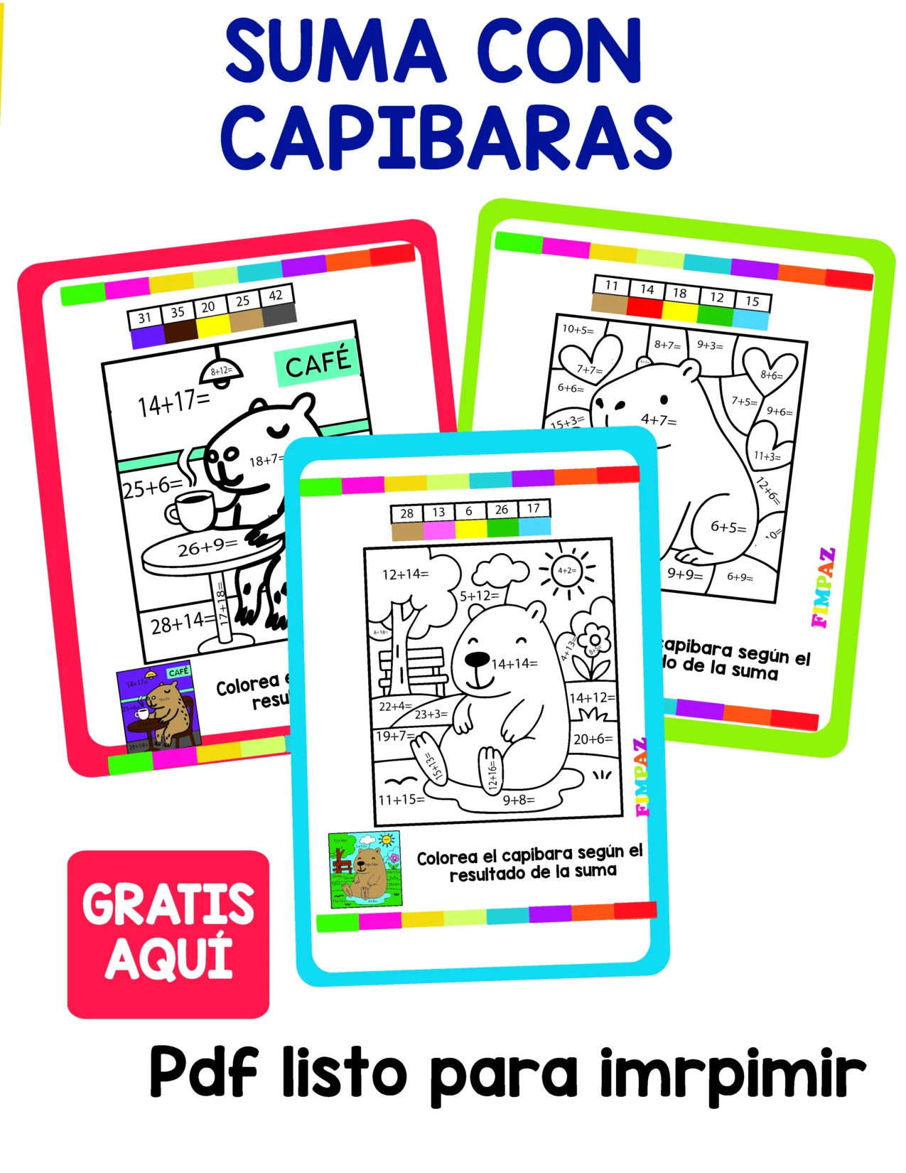 sumas con capibaras