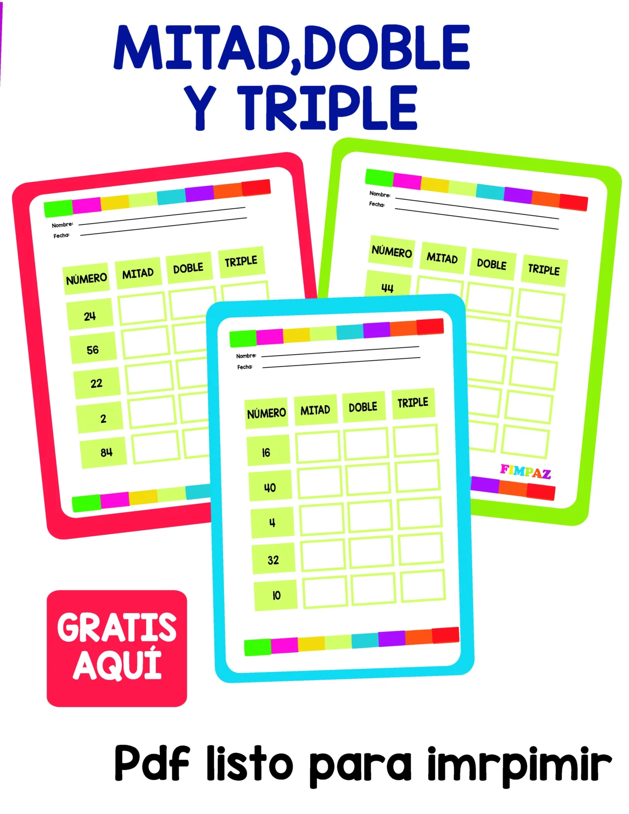 mitad doble y triple ejercicios