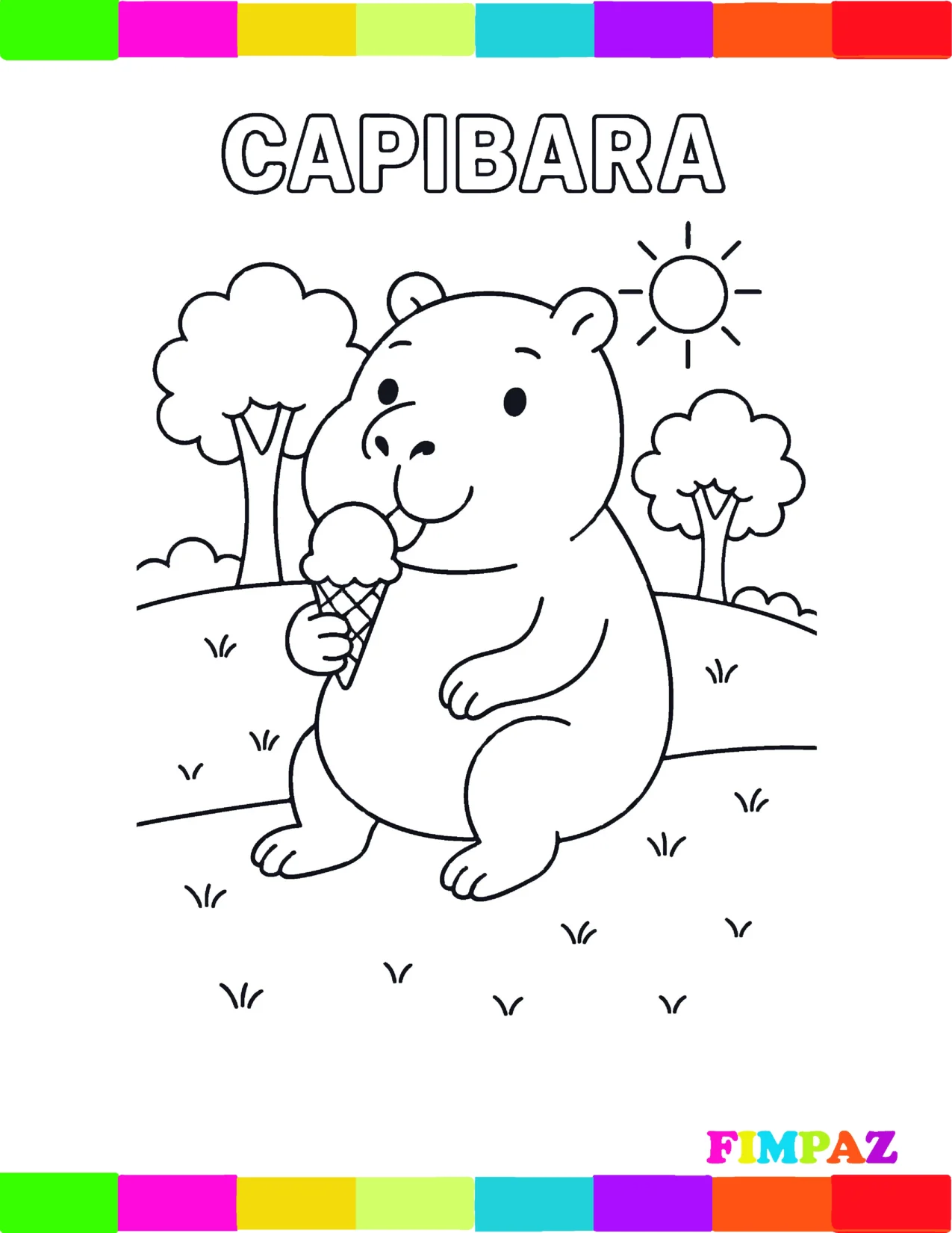 Capibaras para colorear