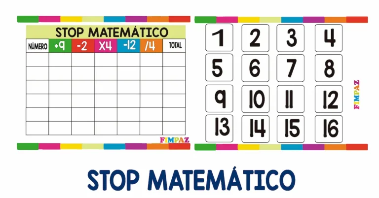 JUEGO STOP MATEMATICO PDF GRATIS