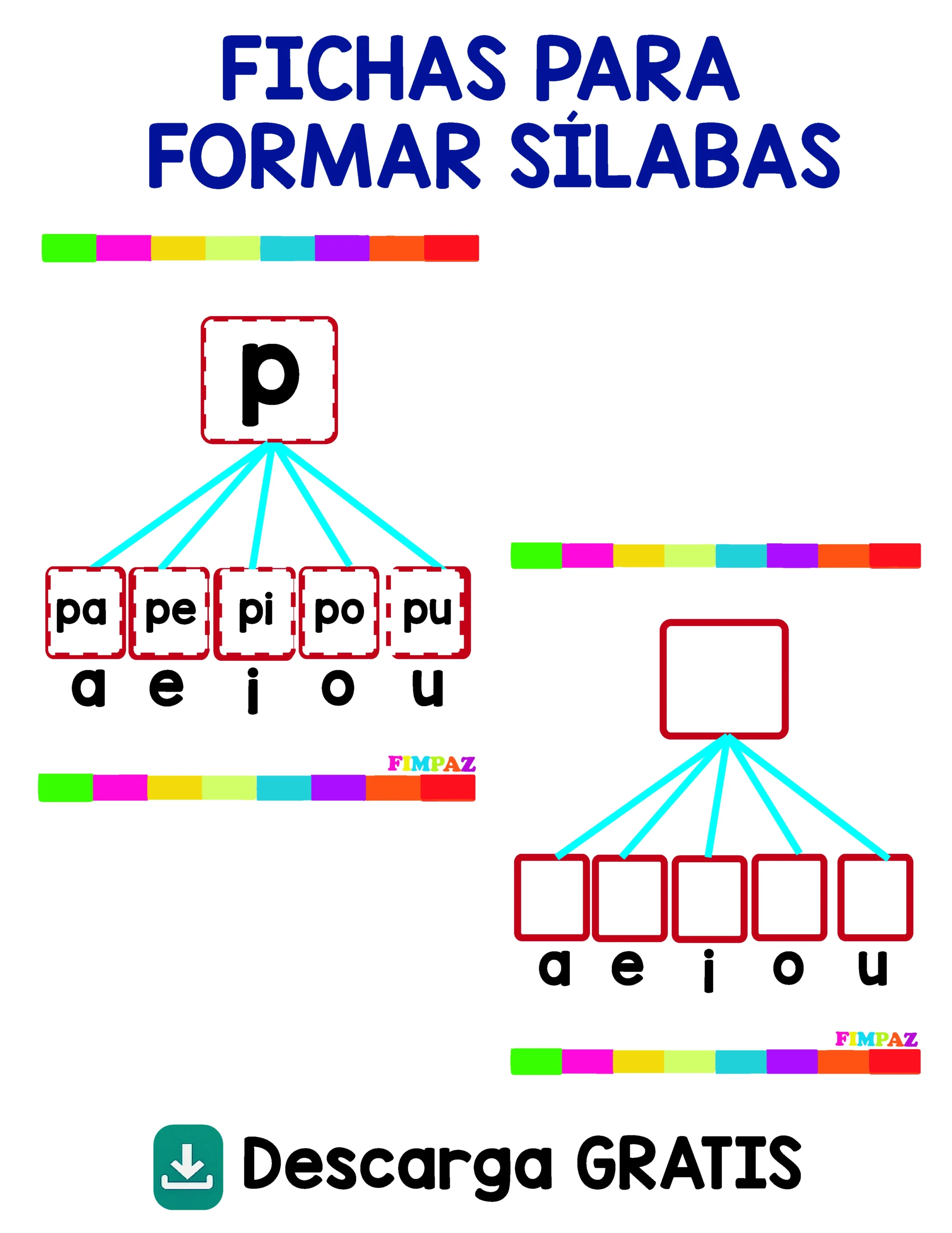 FICHAS PARA FORMAR SÍLABAS – DESCARGA PDF EDUCATIVO GRATUITO