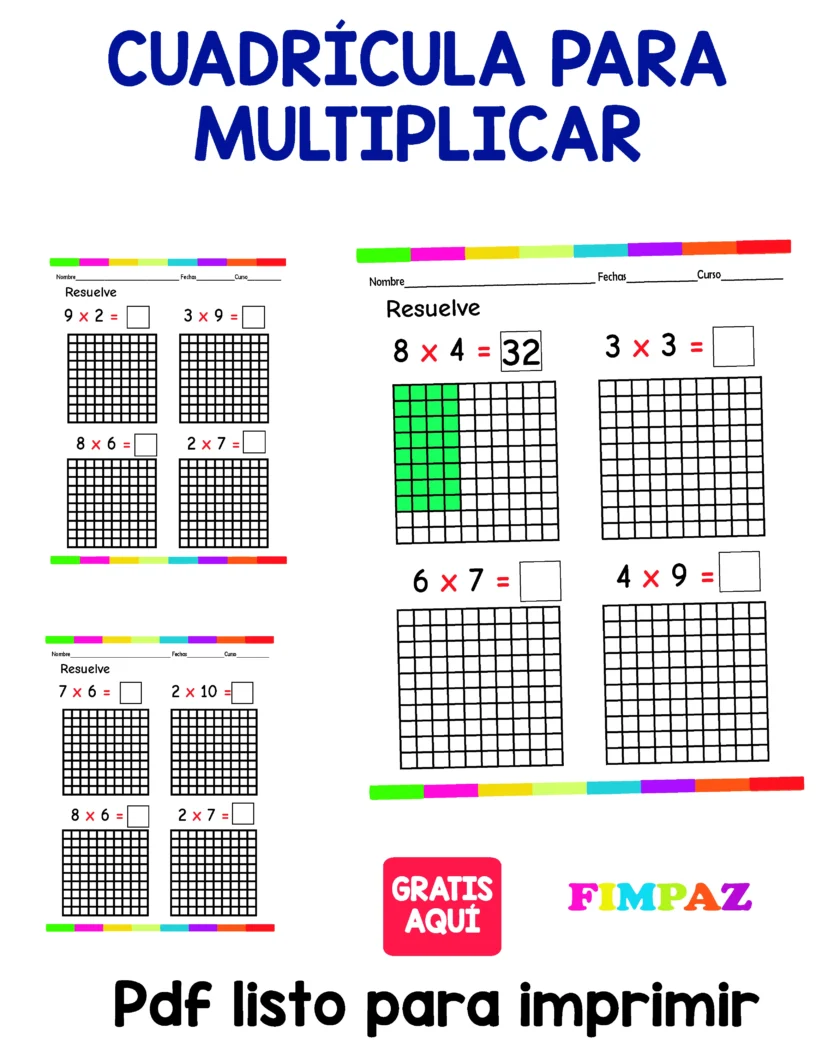 Aprender las tablas de multiplicar con cuadricula