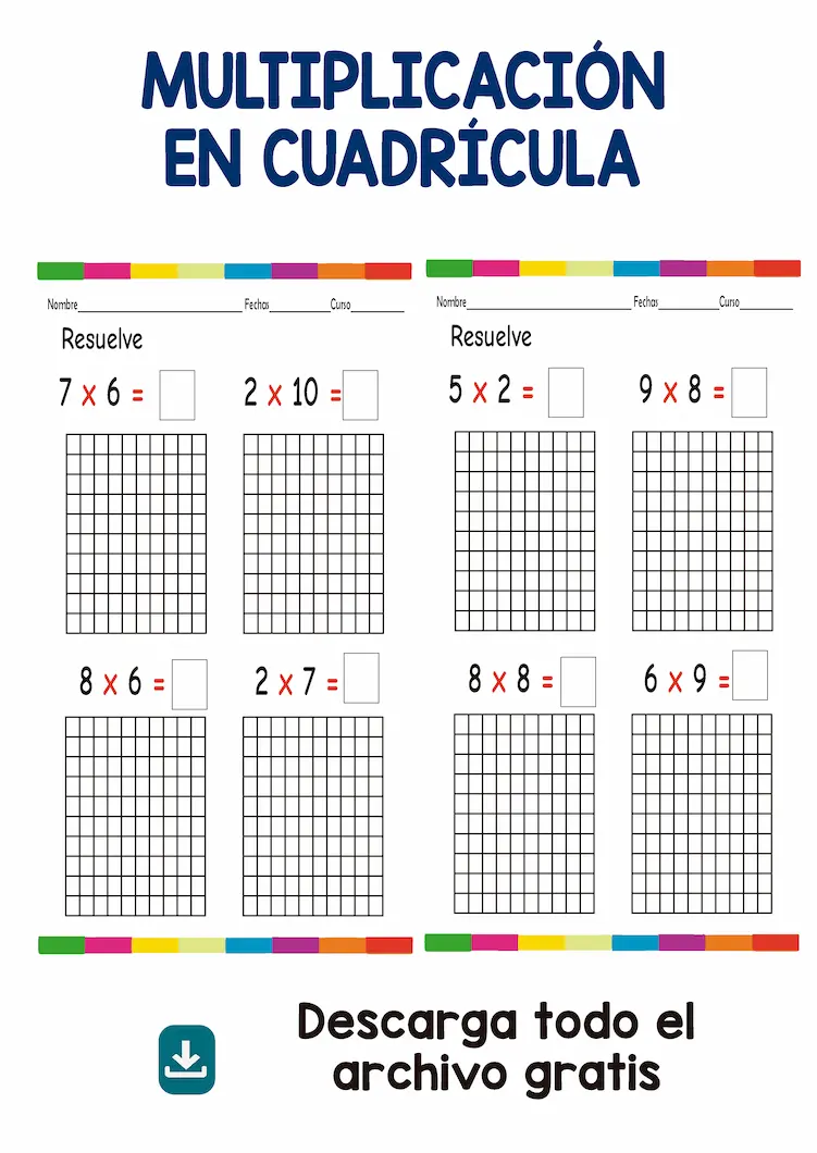 actividades ejercicios de multiplicacion con cuadriculas