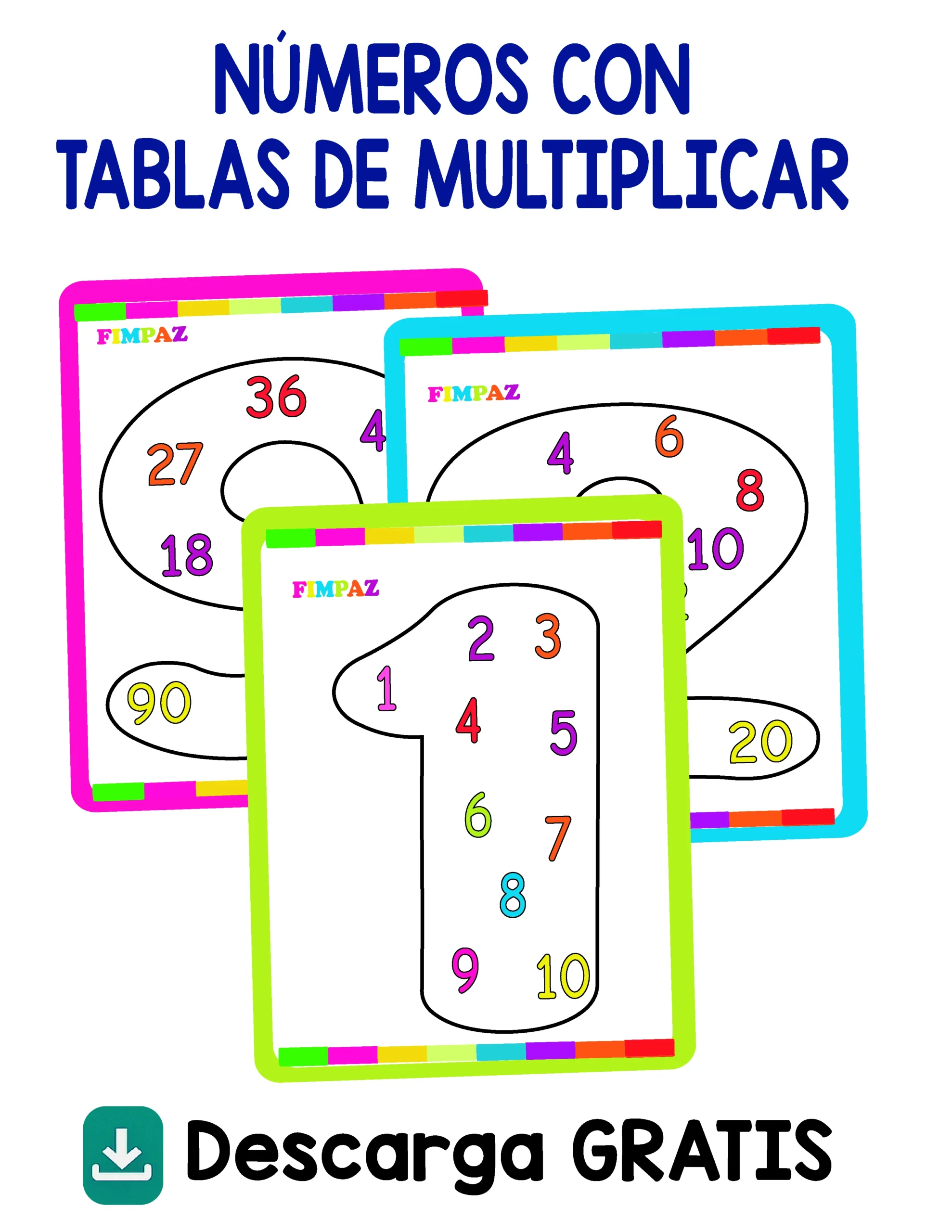 NÚMEROS CON TABLAS DE MULTIPLICAR para imprimir gratis