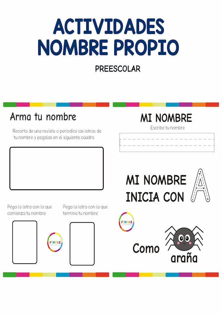 actividades para trabajar el nombre propio en preescolar pdf