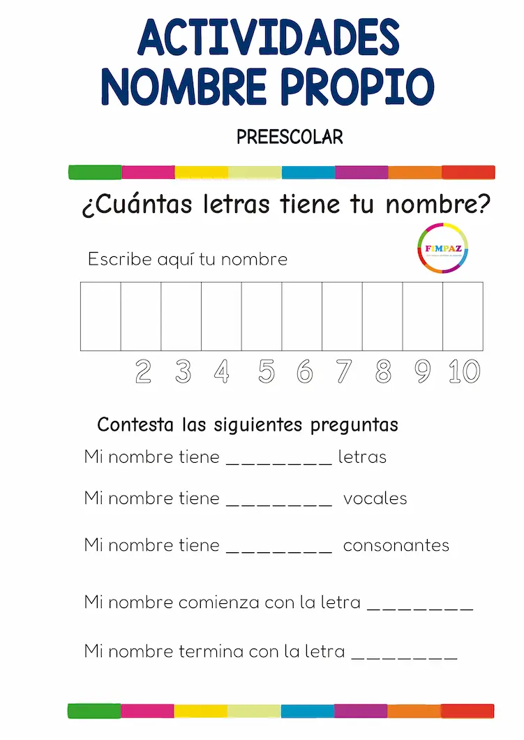 actividades para trabajar el nombre propio en preescolar pdf