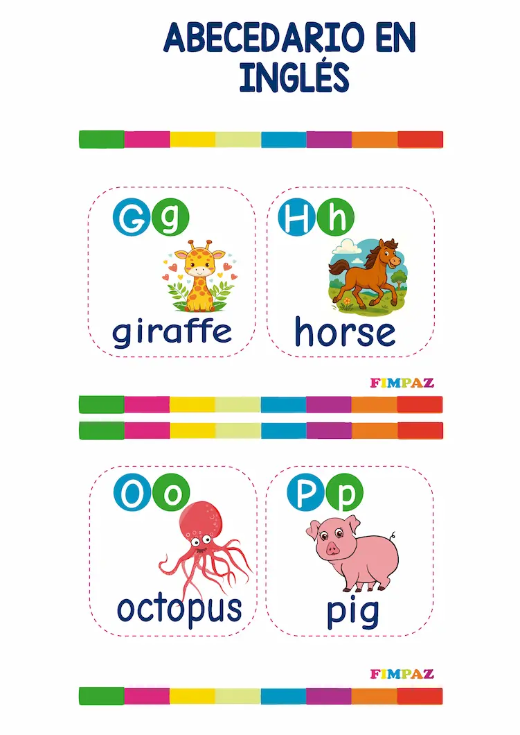 Actividades imprimibles para trabaajr el abecedario en ingles