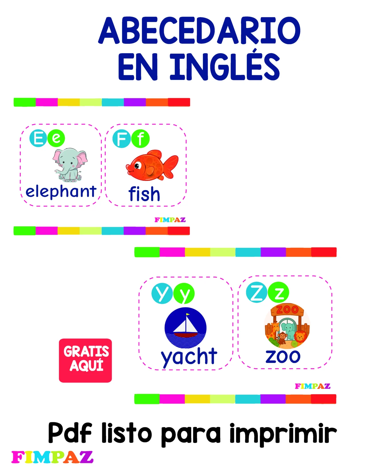 Tarjetas abecedario en ingles