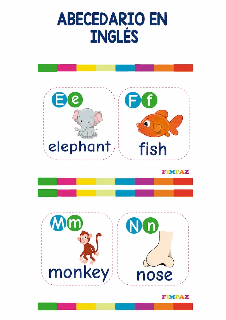 PDF  imprimibles para trabajar las letras en ingles