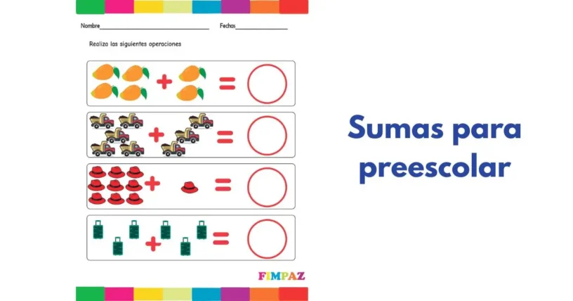 Sumas para preescolar
