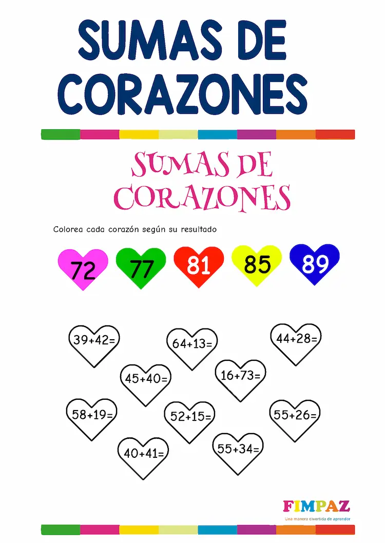 actividades matematicas de san valentin