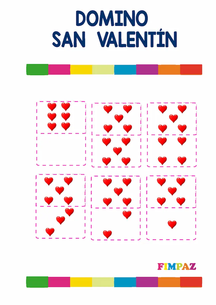 domino imprimible sna valentin para niños