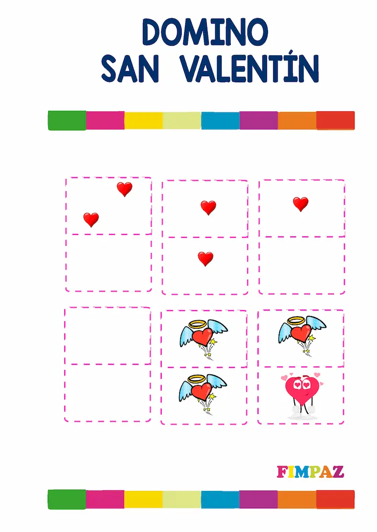 domino imprimible sna valentin para niños