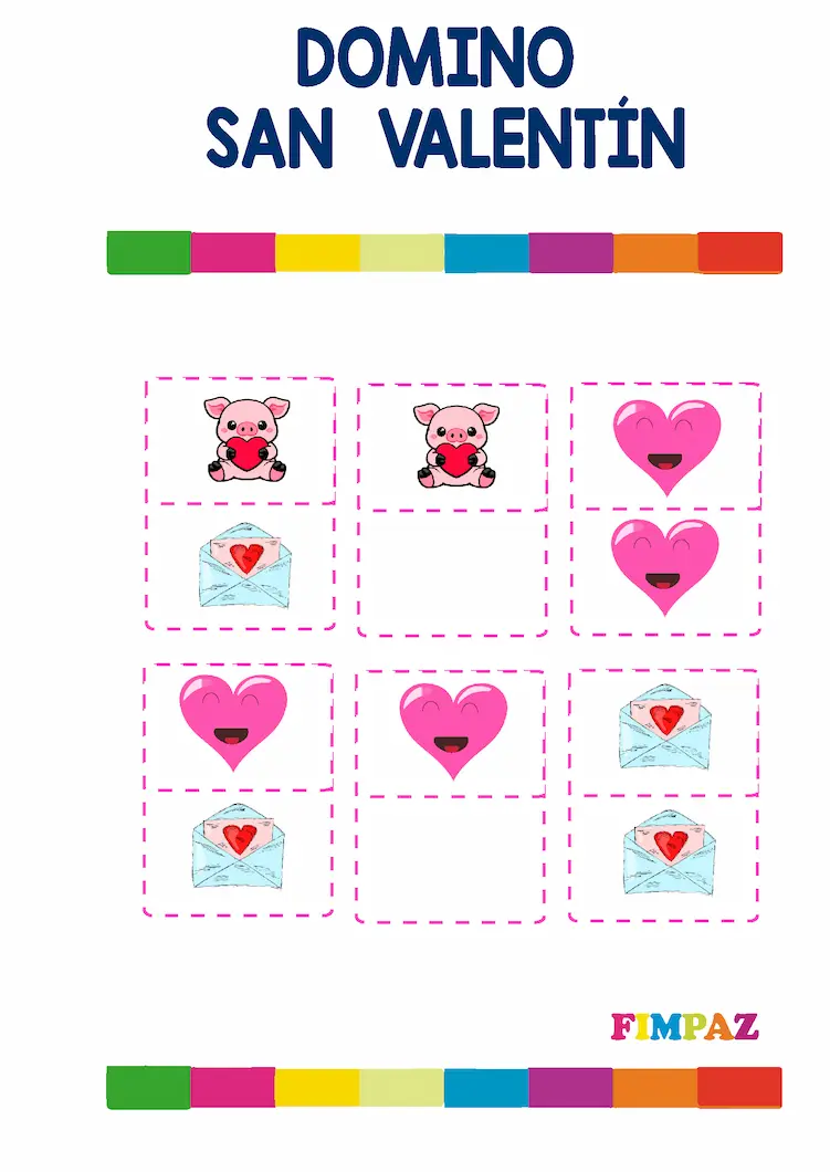 domino imprimible sna valentin para niños