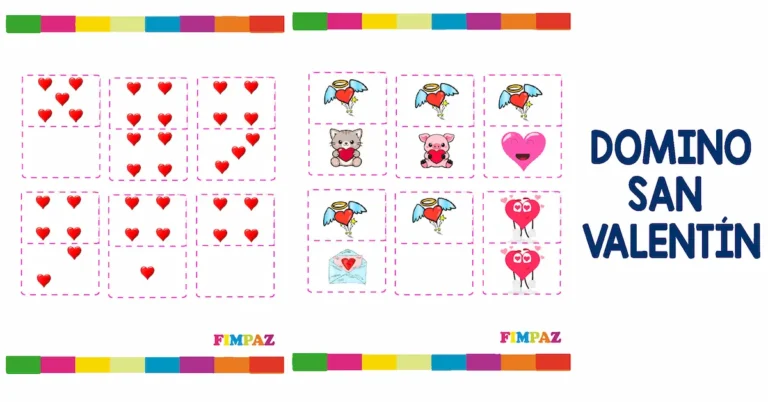 fichas de domino para imprimir tematica san valentin