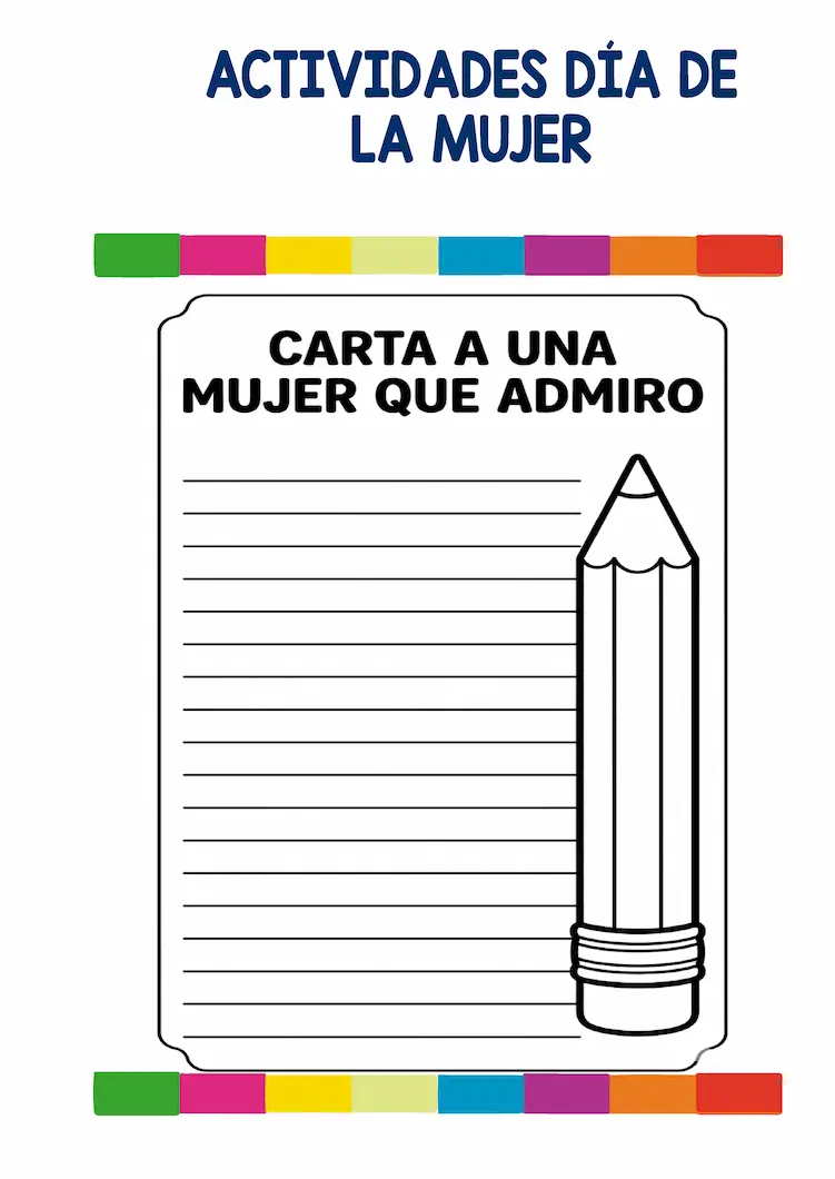 Ficha educativa carta a una mujer que admiro actividad de escritura creativa